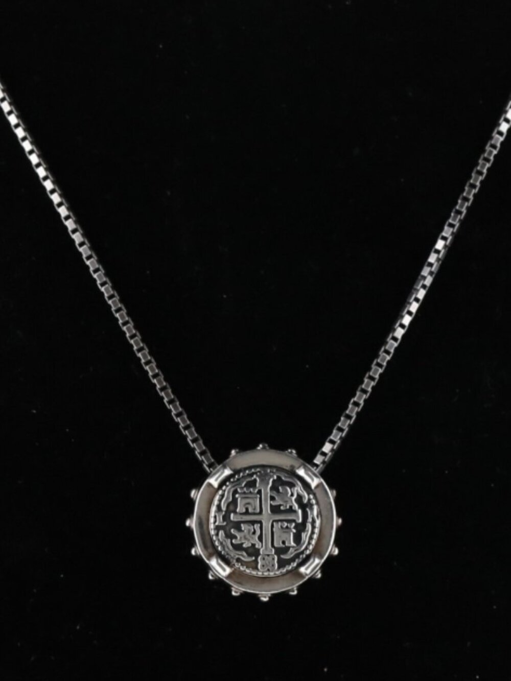 KC Studio Barry Kieselstein Cord Sterling Spanish Doubloon Enhancer Necklace 17"